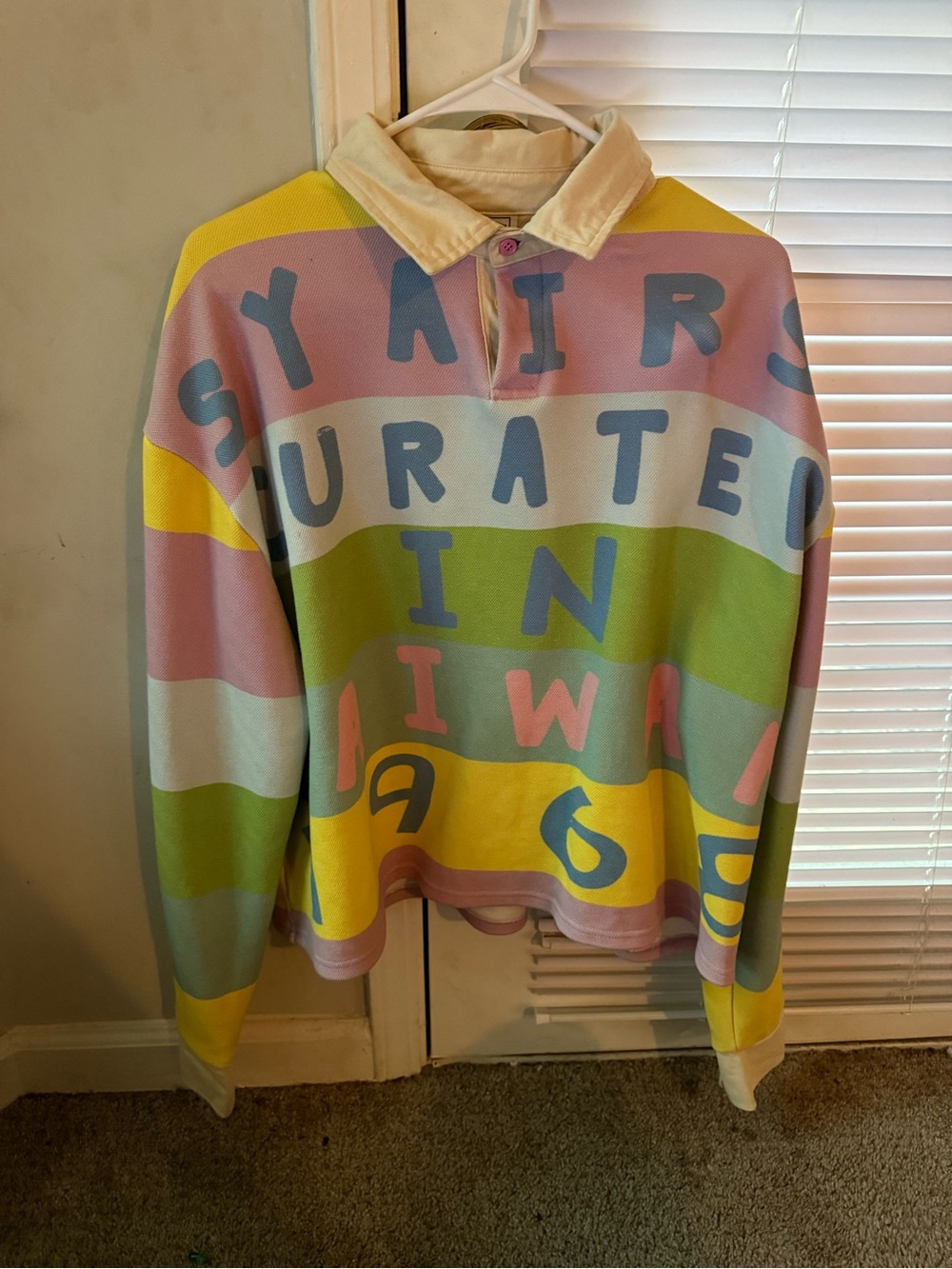 Striped Pastel Rugby Polo Shirt - Multi-Color